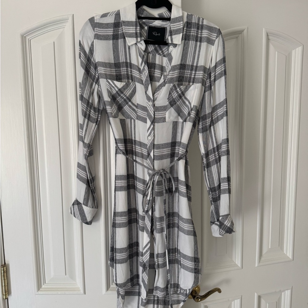Rails Gray Plaid Shirt Dress